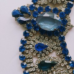 Fabulous Husar D Blue Cameo Rhinestone Necklace From Estate Of Texas Glamour Gal