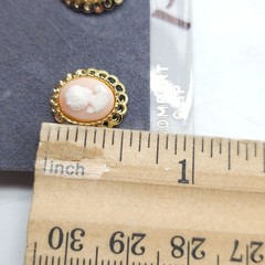 Vintage Gold-Tone Cameo Clip-On Earrings With Comfort Fit Backing .5 Inches