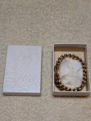 Antique D.F. Briggs CARMEN Sweetheart Expansion Bracelet Engraved Monogram