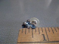 1 Pair Old .75 “in Blue Sparkly Glass Studs