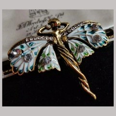 Vintage Art Nouveau Style Fairy Nymph Pendant Brooch Shawl Pin Jewelry Gift*
