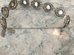 Vintage 1960’s Detail Spun Silver Filigree Flower Bracelet 100% (THKH)