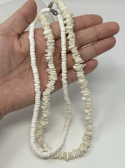 Vintage Y2K 90s Puka Shell Heishi Necklace Bracelet Lot 10 Surfer Hawaiian Beach