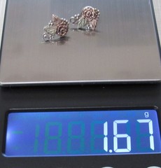 VTG Dainty Black Hills Gold and Sterling Silver Pierced Earrings 1.67g Rose Leaf