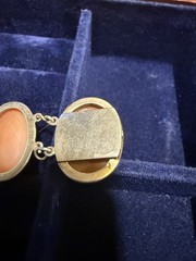 Vintage Italian 800 Silver Vermeil Cameo Jewelry Set Three Graces Clip Earrings