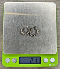 JEZ Jezlaine Sterling 925 Open Scroll Design Latch Back Earrings 2g Signed VTG