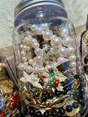 vintage costume jewelry lot lbs wearable usable for crafting