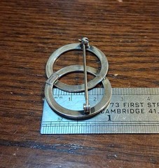 Vintage Beau Sterling Double Round Textured Infinity Brooch Pin See Pics/Descrip