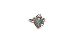 Vintage Sterling Silver 925 Turquoise Ring Size 4.25