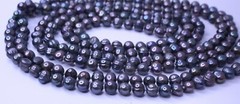 Vintage Grey Purple 6-7 mm Natural Baroque Pearls Knotted Necklace 62″