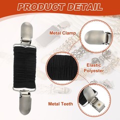 3Pcs Dress Clips Back Cinch,Retro Sweater Clip Cardigan Clips(12×3.3×0.9cm,Grey)