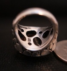 STERLING SILVER 925 Large Citrine STONE SOLITAIRE PEBBLE DESIGN RING SZ 6