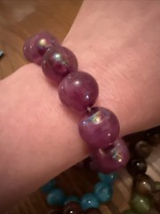 Vintage Lucite Bracelet Lot Marbled Plastic Stretch Bead Bracelets 10