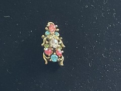 Hollycraft COPR 1950 Pastel Rhinestone Pendant Vintage Jewelry