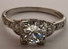 Estate Diamond Ring,Platinum, 10% Iridium Diamond Ring! Antique,Transitional Cut