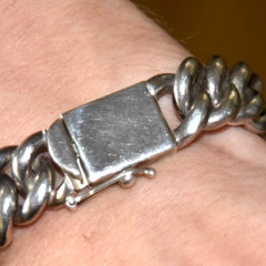Heavy Vintage Sterling Silver Bracelet 7 ½ Inches 109 Grams