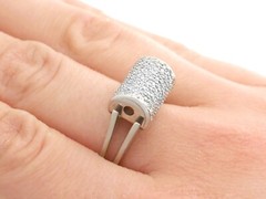 Vintage 0.68 Ct Diamond and 18k White Gold Dress Ring