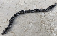 🖤✨AUTHENTIC VINTAGE STERLING SILVER BLACK ONYX LINK ESTATE JEWELRY BRACELET ✨🖤