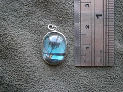 Hand Painted Butterfly Wing Vintage Sterling Silver Bracelet Charm Pendant 1.1g