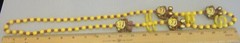 Vintage Plastic Monkey and Bananas Yellow Bead Necklace No Clasp Fun Funky 40″