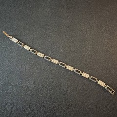 Silver Tone And Black Vintage Bracelet