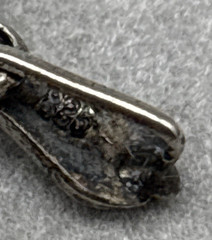 German Art Deco Pendant 835 Silver Ornate Blue Crystal Emerald Cut Vintage