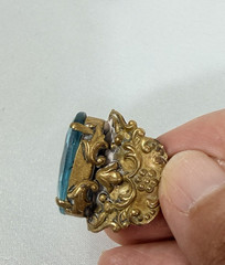Vintage Gemstone Womens Ring Blue Gold Color Twisted Adjustable Band Jewelry