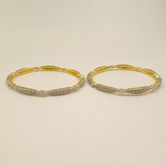 Handmade South Indian CZ Bangle Set 22K Gold Plated Bridal Wedding Jewelry Sets