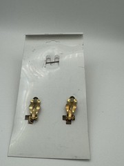 Vintage Gold Tone Bow Brooch & Earrings Set Large Statement 80s
