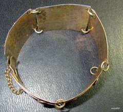 VTG Mid Century Modern Artisan Panel Bracelet Industrial Machine Age Brutalist