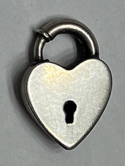 Sterling Silver Heart Locket Charm Pendant Puffy Signed Lampl Vintage Antique US
