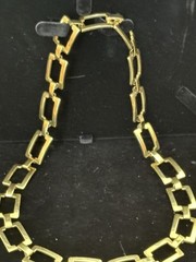 Vintage Unbranded Necklace Distinctive Square Gold Tone Link Design 18 Inches