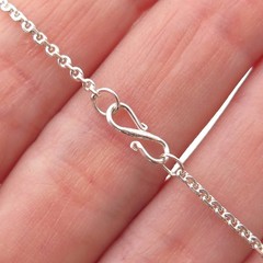 925 Sterling Silver Vintage Real Amber Cable Chain Necklace 16-18″