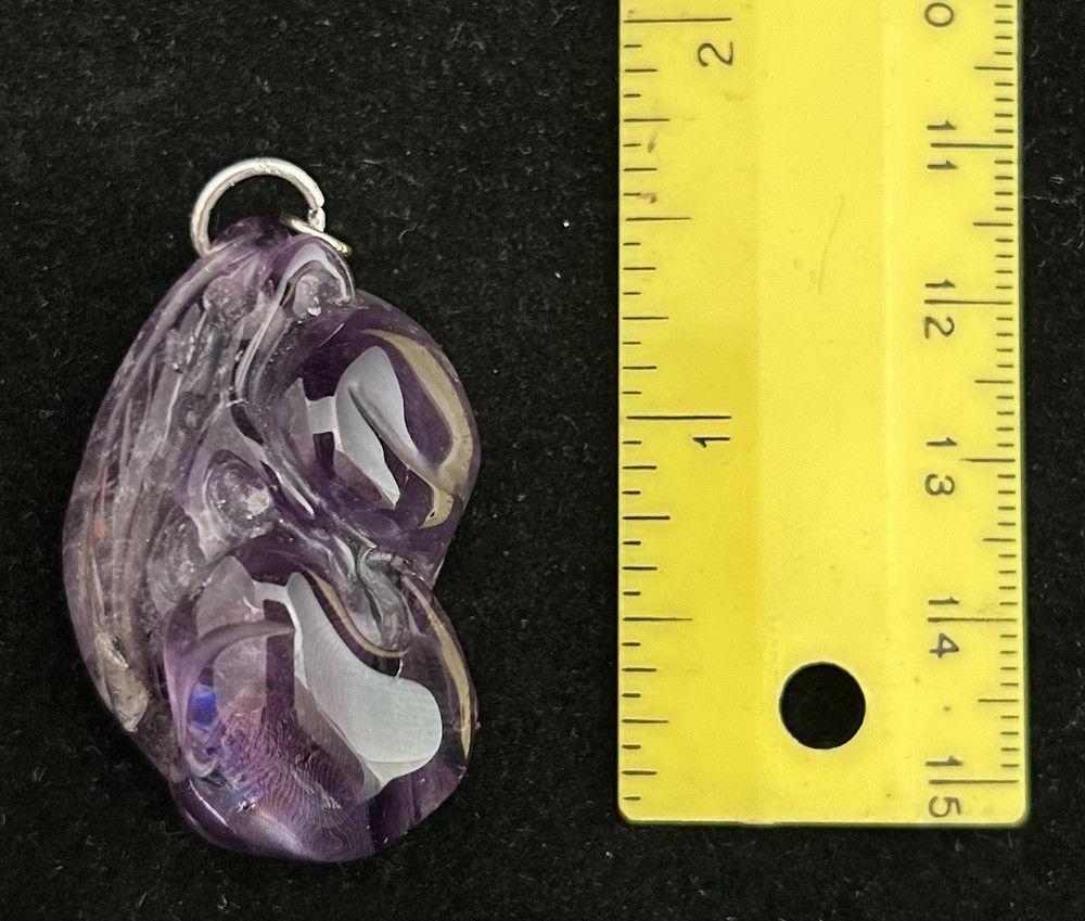 Beautiful Vintage Amethyst Carved Pendant