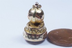 ANTIQUE REGENCY ENGLISH 15K THREE COLOUR GOLD AMETHYST SEAL FOB CHARM c1820
