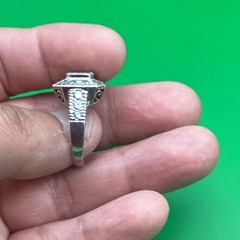 Art Deco 925 CZ Style Statement Ring Size 7 Vintage