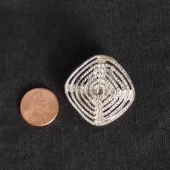 Vintage Silver Tone Scarf Ring Clip Textured Unsigned As Is