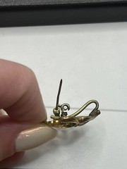 Antique gold tone ornate watch clip pin brooch Art Nouveau flowers