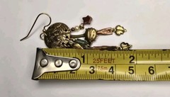 Silver Forest Brass Tone Lady Bug Star Dangle Leaf Hook Earrings