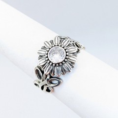 Vintage Elegant RING Silver 925 with Chic Bright Stone -size: 9.5US (19mm) | #2