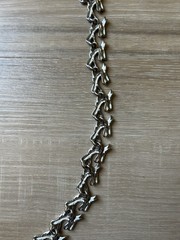 Vintage Person Link Chain Silver Necklace Modern Statement Unique- 24 Inch