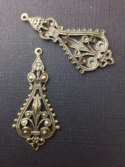27703 – 2 Pc Filigree Dangle Jewelry Finding Brass Ox