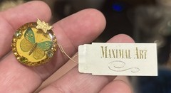 Vintage Maximal Art Butterfly Brooch Dainty 7/8”