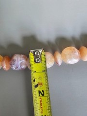 Vintage Chunky Graduated Resin Bead Necklace Honey Amber Peach Lavender 1970s