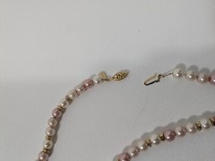 Napier Faux Pearl Golden Metal Beaded Beads Single Strand Hook Clasp Jewelry