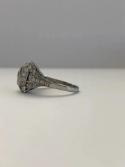 1920s Art Deco Old European Cut 1.5ct Silver Antique Vintage Engagement Her Ring