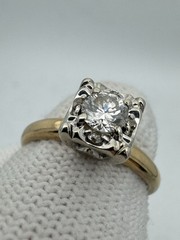 Original Vintage Antique 14k Gold Diamond Engagement Promise Estate Ring
