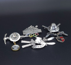 Vintage Garmisch Germany Ski Brooch Pin Lot Olympic Neuschwanstein 4pc