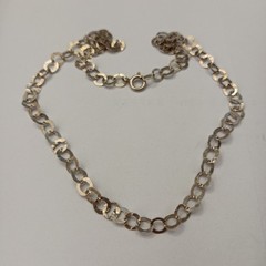Sterling Silver Chain Necklace Handmade Flatt Hammered Rolo Unique Collar VTG