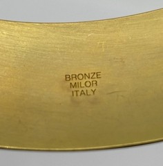 Vintage Milor Italy Brushed Textured Bronze Collar Torque Choker Necklace Signed